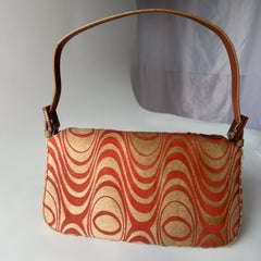Fendi Baguette Vintage Pony Hair Coral Beige Psychedelic Swirl Print