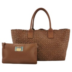 Bottega Veneta Cabat Tote Intreccio Leather Tan Brown 40cm