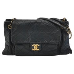 Chanel Chic Quilt Flap Large Black Leather Gold Hardware Shoulder Bag