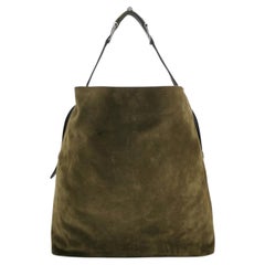 Gucci Beatrix Large Tote Bag Dark Green Suede Leather