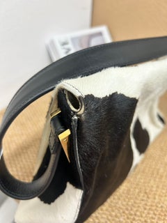 Fendi Mamma Baguette Large Pony hair in Cow Print Black and White