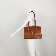 Celine Soft 16 Bag Medium Caramel Natural Tan Smooth Satin Calfskin Leather