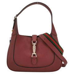 Gucci Jackie 1961 Small Burgundy Grained Leather Shoulder Bag