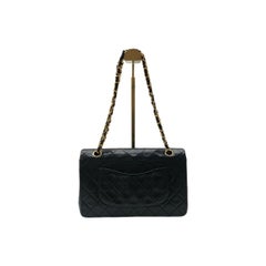 Chanel Classic Flap Medium Vintage Black Lambskin Leather 24k Gold Hardware