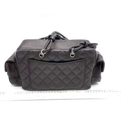 Chanel Cambon Multi-pocket Ligne Reporter Bag Medium Dark Brown Calfskin Leather