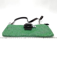 Fendi Green Beaded Top Opening Crossbody Bag