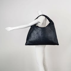 Bottega Veneta Hop Großes Leder Marine Hobo Tasche 55cm