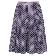 Bottega Veneta 2018 Gingham Silk Mirror Embellished Pleated Skirt