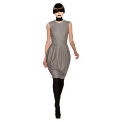 Yves Saint Laurent x Stefano Pilati 2008 Grey Cashmere Bell Skirt Dress