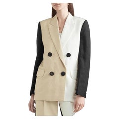 Petar Petrov Women's Colourblock Linen Blazer with Padded Shoulders