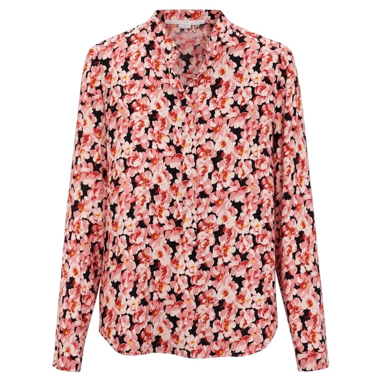 Stella McCartney Camisa de Seda con Estampado Floral, IT34/UK2, Nuevo