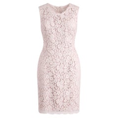 Dolce & Gabbana Women's Pink Lace Sheath Dress with Silk Slip, IT40
