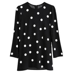 Dolce & Gabbana Frühjahr 2019 – Schwarz-weiße Bluse mit Polka-Dots