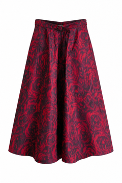 Christian Dior Fall 2021 Blurred Rose Taffeta Midi Skirt