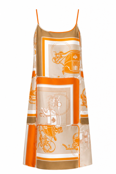 Hermès Contemporary Silk Robe A Bretelles Dress Beige/Palomi, Size UK8