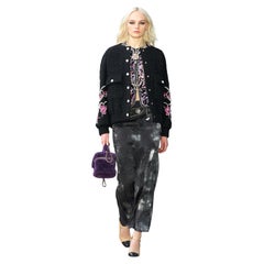 Chanel Pre Fall 2022 Grey CC Logo Devore Long Skirt
