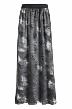 Chanel Pre Fall 2022 Grey CC Logo Devore Long Skirt