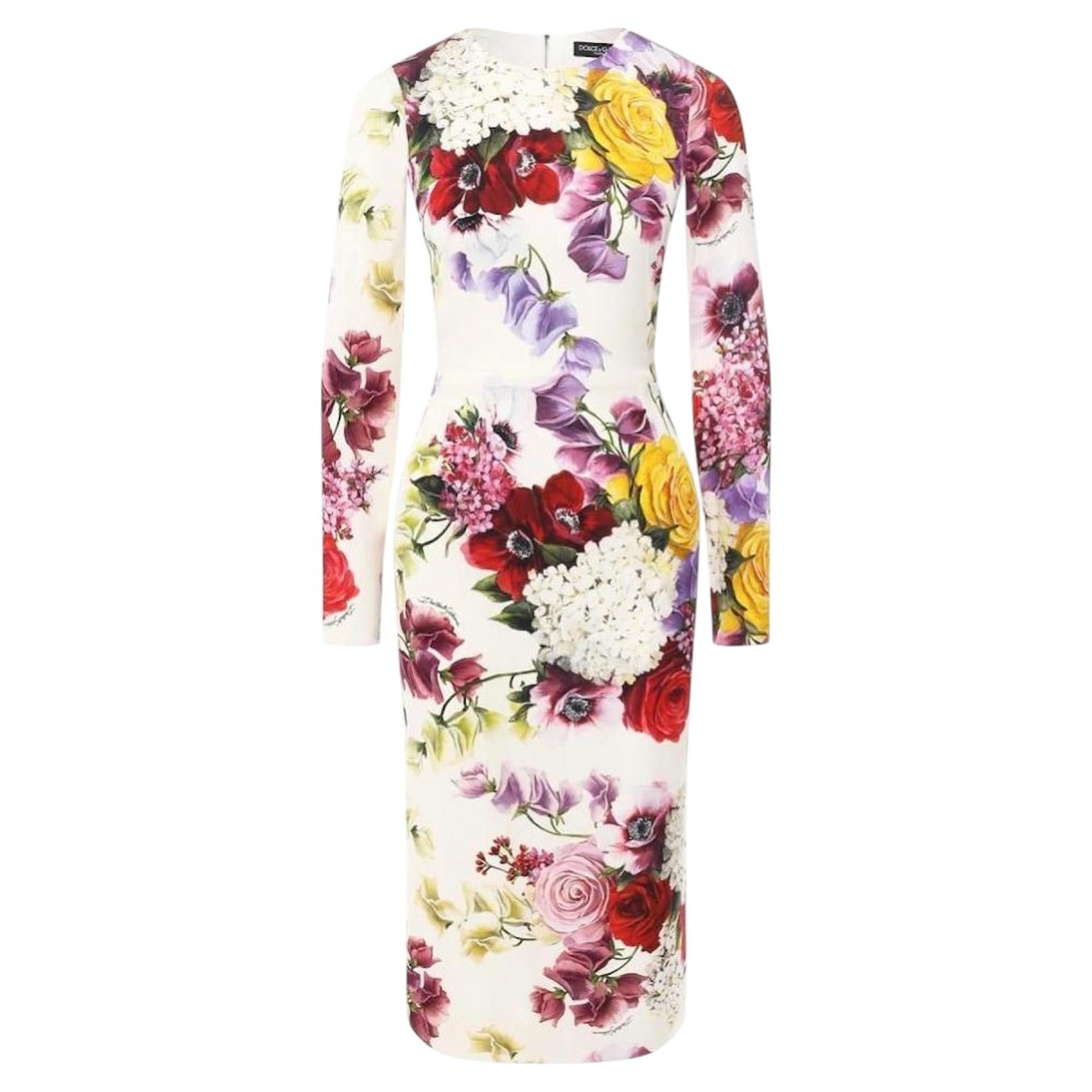 Dolce & Gabbana Women's Floral Bouquet Print Sheath Dress, IT40/UK8