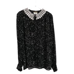 Saint Laurent Star Print Lace Collar Blouse Pre-Fall 2015