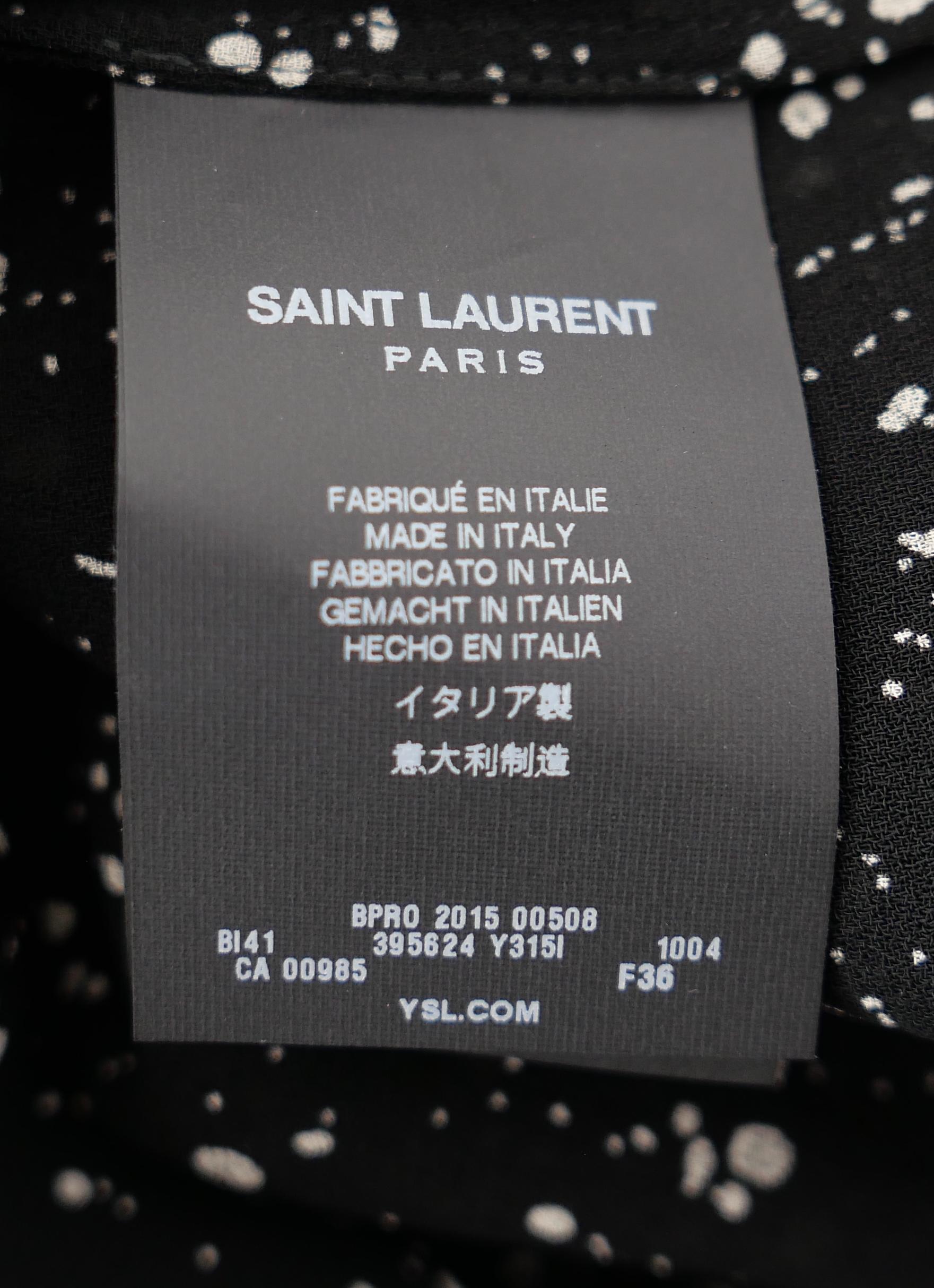 Saint Laurent Star Print Spitzenkragen Bluse Pre-Fall 2015 im Angebot 3