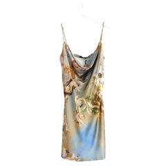 Balmain Sky Print Satin Mini Dress