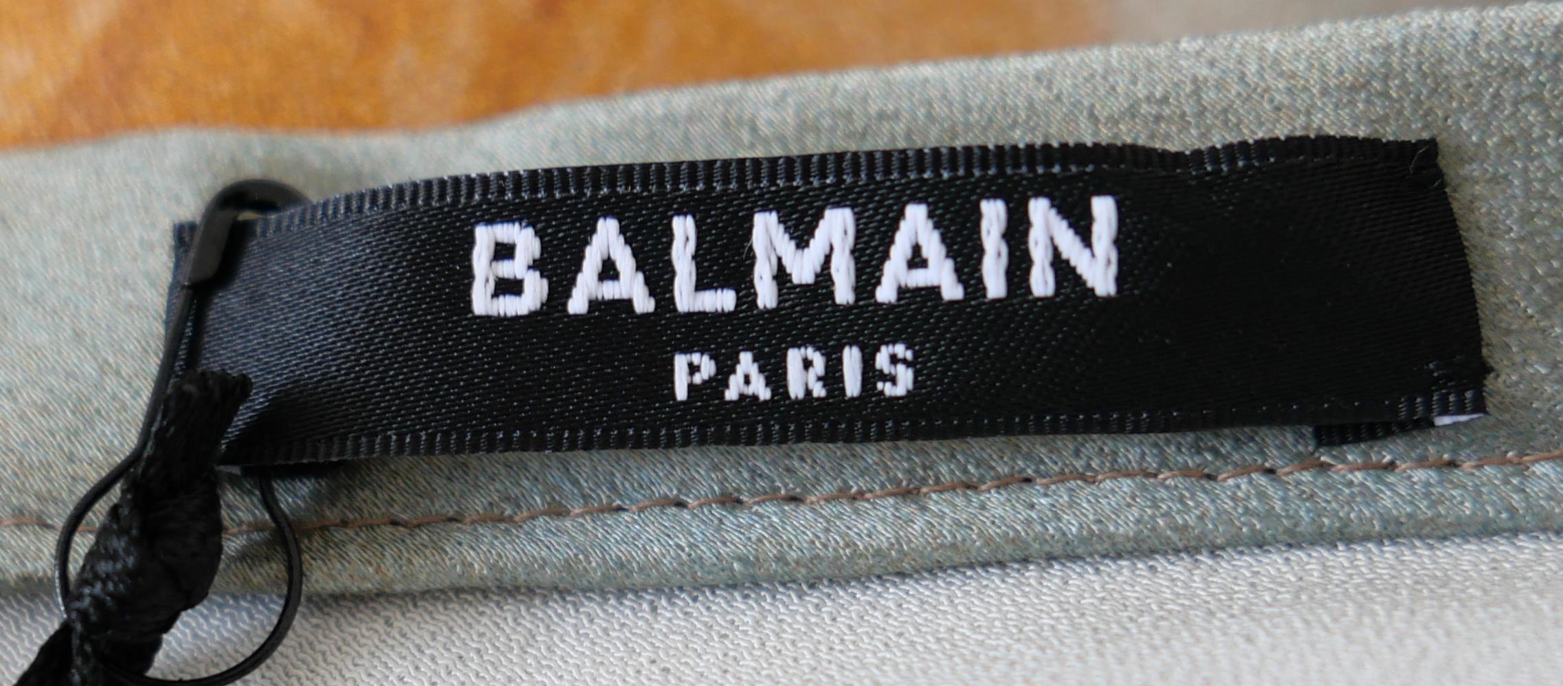 Balmain - Mini robe en satin imprimé ciel en vente 1