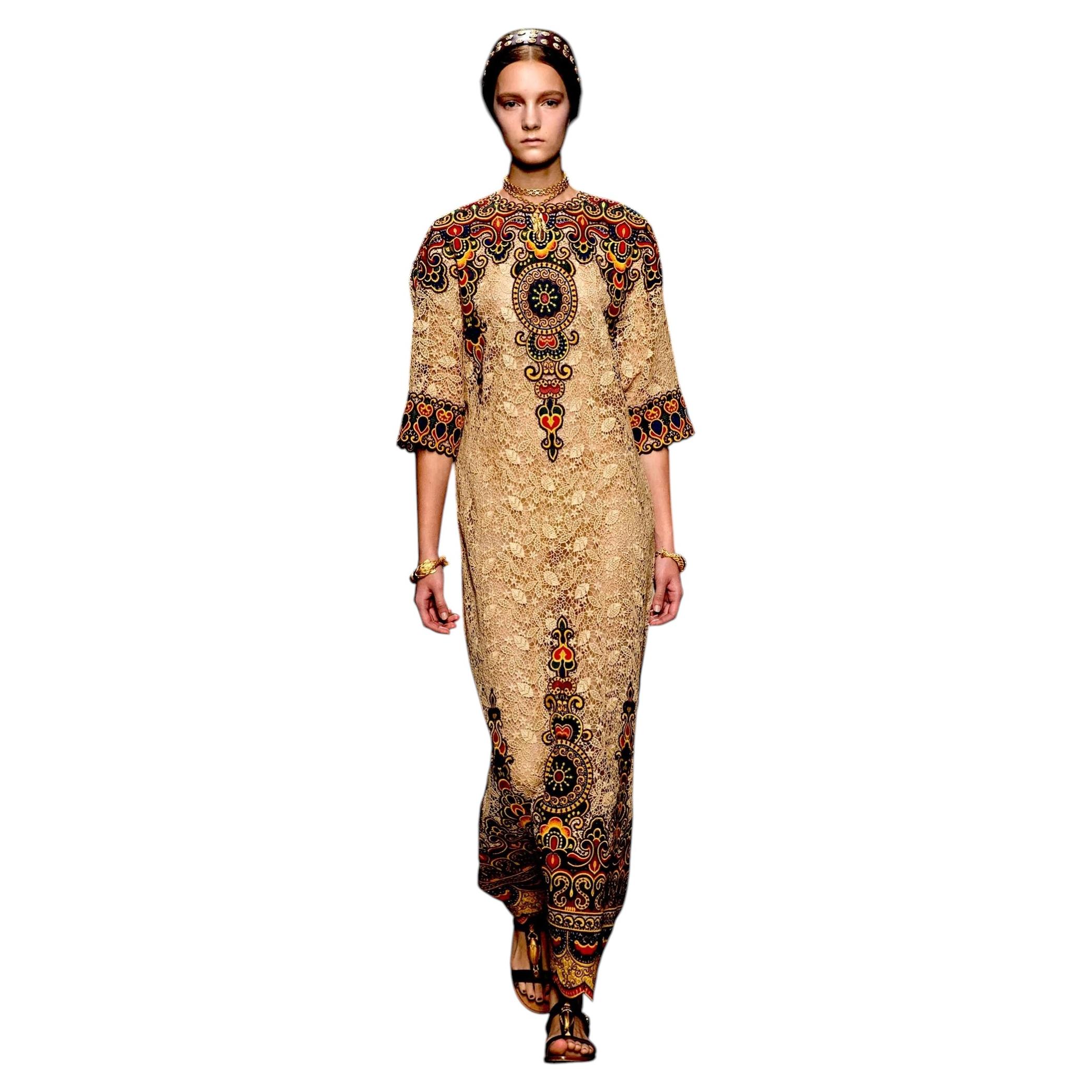 Valentino Spring 2014 Women's Embellished Lace Maxi Dress IT42/UK10