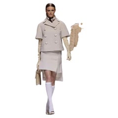 Louis Vuitton x Marc Jacobs Gonna in lana grigia a pannelli Autunno 2003