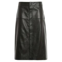 Saint Laurent Button Front Leather Skirt Pre-Fall 2020 N