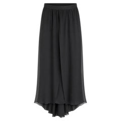 Chanel Fall 2002 02A Black Silk Chiffon Layered Maxi Skirt