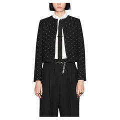 Dior Pre-Fall 2022 Black Wool & Silk  Grommet Jacket