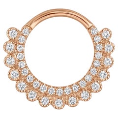 Maria Tash Apsara 18K Rose Gold & Diamond 9.5mm Hoop Earring