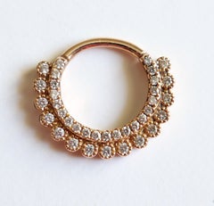 Maria Tash Apsara 18K Rose Gold & Diamond 9.5mm Hoop Earring