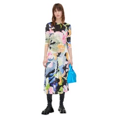 Stine Goya Blackley Artistic Floral Print Devore Velvet Dress New Tagged XS