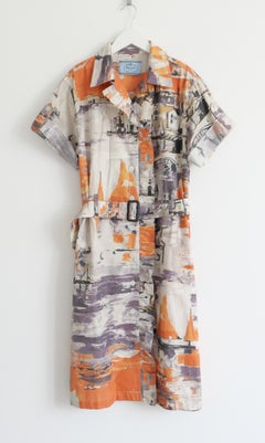 Prada Pre-Fall 2017 Archival 2004 Mediterranean Print Shirt Dress