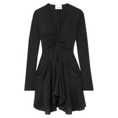 Isabel Marant Usmara – Schwarzes Minikleid aus gerafftem Crêpe
