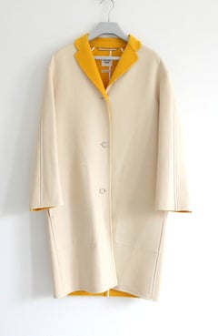 Hermès Cream & Yellow Wool & Cashmere Coat