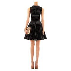Azzedine Alaïa Women's Black White Knit Skater Dress IT40/UK8