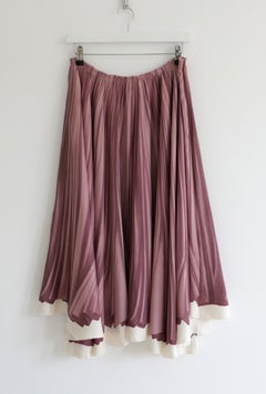 Prada Fall 2004 Trompe L’oeil Print Silk Skirt Pink New w/Tag IT42/UK10