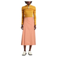 Sofie D’Hoore Asymmetric Pleat Cotton Midi Skirt