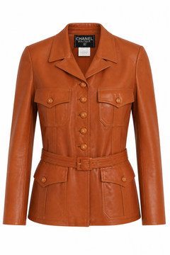 Chanel Fall 1996 96A Leather CC Button Jacket