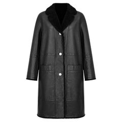 Hermes Black Reversible Leather & Shearling Coat