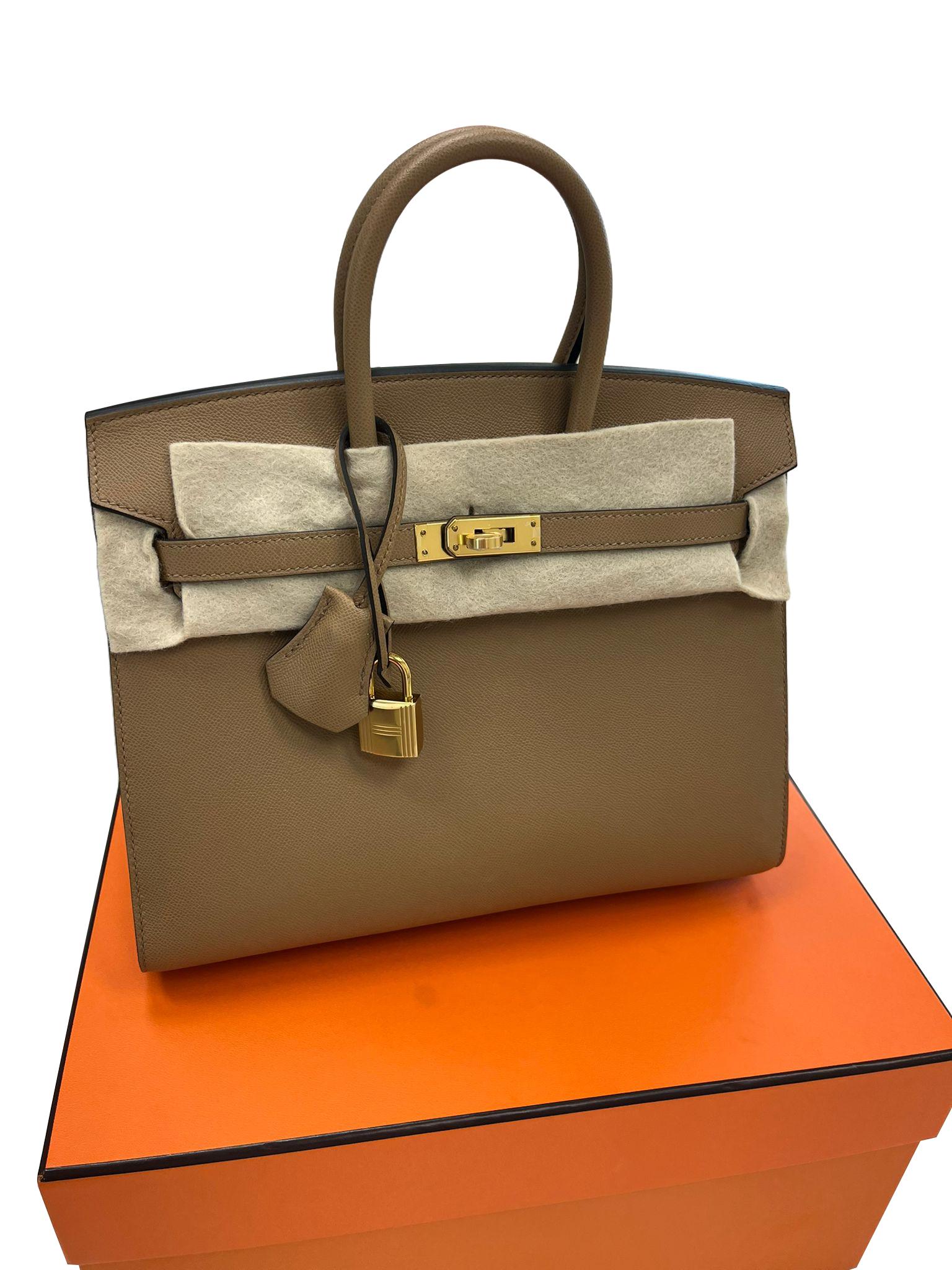 Hermes Birkin Sellier 25 Chai Madame Leder zwei Riemen Gold Hardware Handtasche im Zustand „Hervorragend“ im Angebot in Aventura, FL
