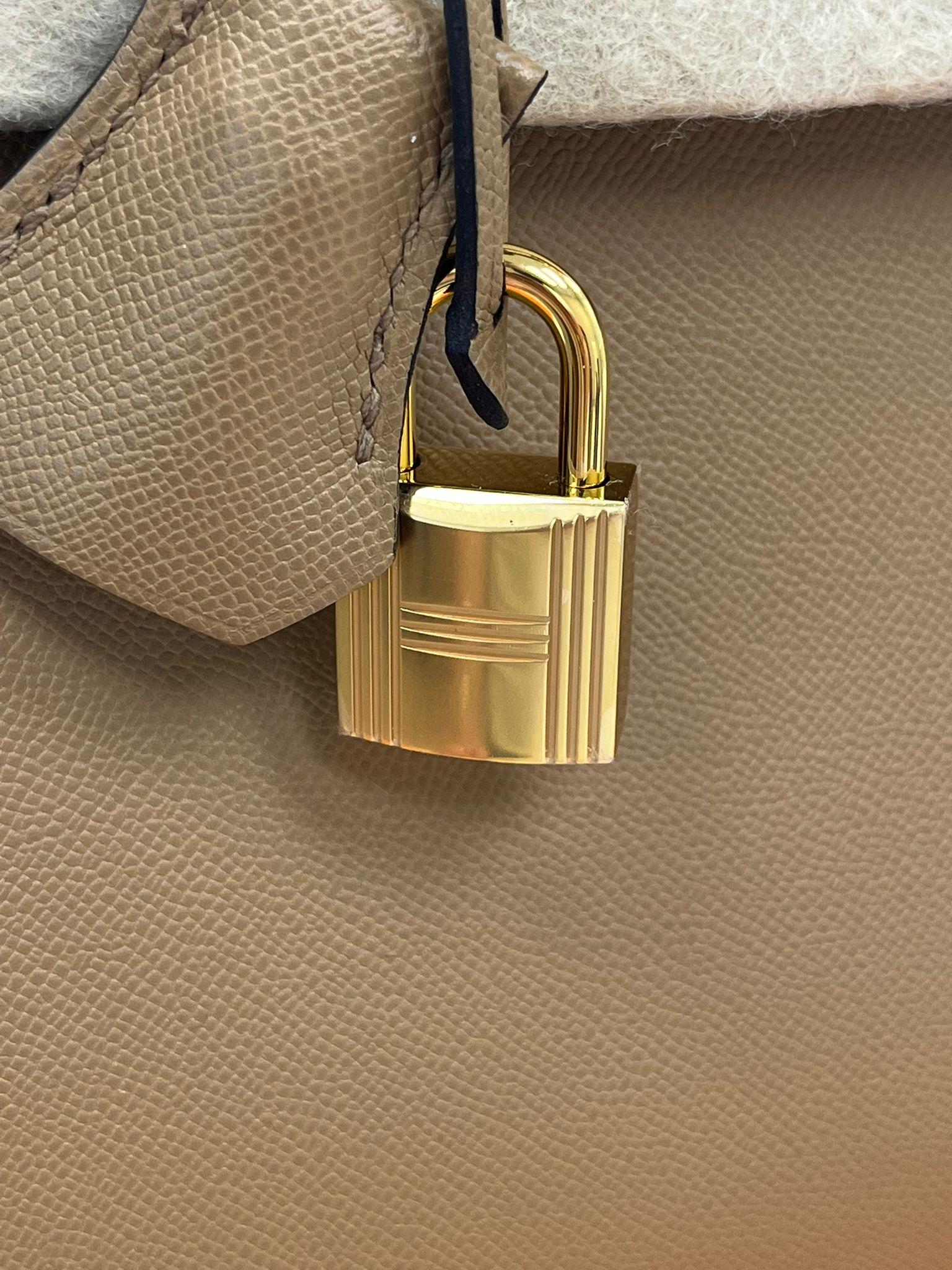 Hermes Birkin Sellier 25 Chai Madame Leder zwei Riemen Gold Hardware Handtasche im Angebot 7