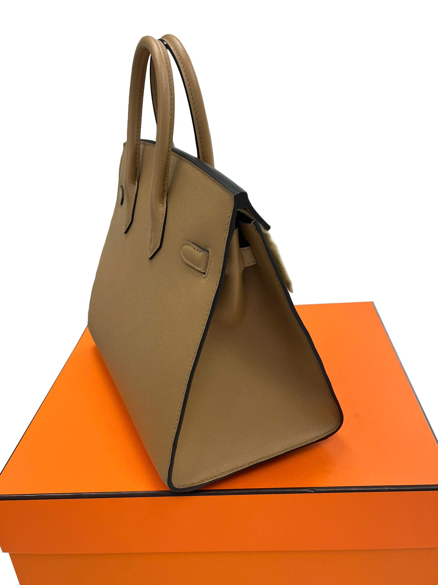 Hermes Birkin Sellier 25 Chai Madame Leder zwei Riemen Gold Hardware Handtasche im Angebot 9