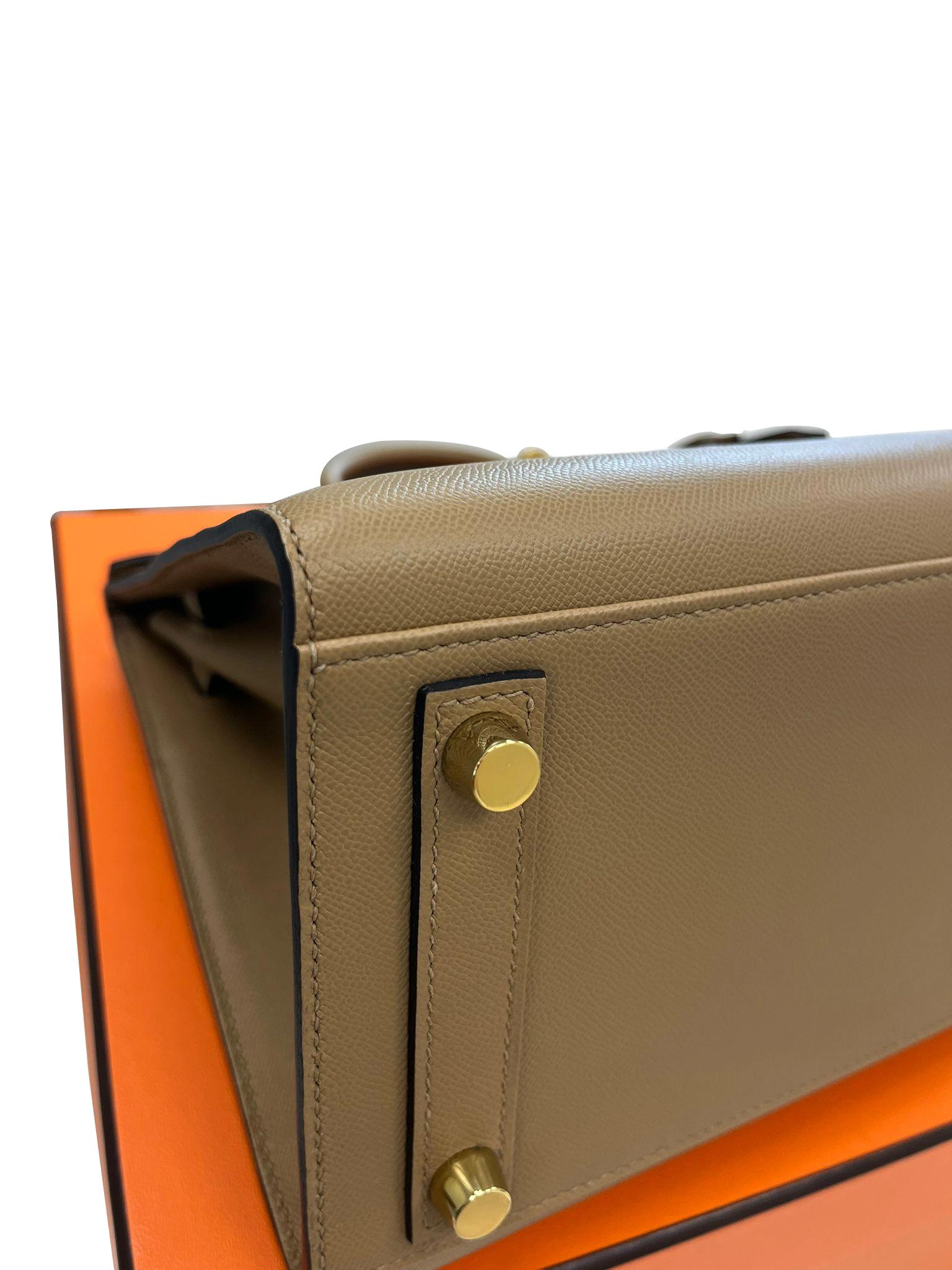 Hermes Birkin Sellier 25 Chai Madame Leder zwei Riemen Gold Hardware Handtasche im Angebot 14