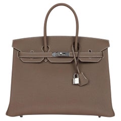 Hermès Birkin 35 Etoupe Togo Leather With Palladium Hardware Handbag