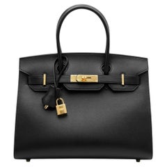 Hermès Birkin 30 Sellier Black Madame Leather With Gold Hardware Handbag