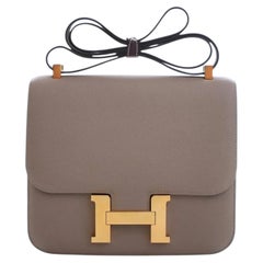 Hermes Constance 24 Brown Epsom Leather Crossbody Shoulder Bag
