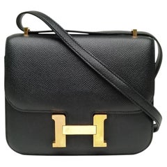 Hermes Constance 24 Epsom Leather 89 Noir Cross Body Shoulder Bag